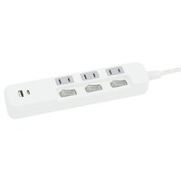 USB付節電タップ3個口 2m(Type-A 1ポート＋Type-C 1ポート)(LB-3C3S-1A1C)
