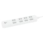 USB付節電タップ4個口 2m(Type-A 1ポート+Type-C 1ポート)(LB-4C4S-1A1C) 1枚目画像