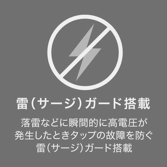 USB付節電タップ4個口 2m(Type-A 1ポート+Type-C 1ポート)(LB-4C4S-1A1C) 5枚目画像