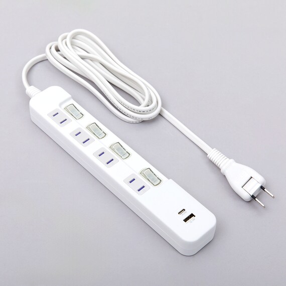 USB付節電タップ4個口 2m(Type-A 1ポート＋Type-C 1ポート)(LB-4C4S-1A1C) 7枚目画像
