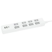 USB付節電タップ4個口 2m(Type-A 2ポート＋Type-C 1ポート)(LB-4C4S-2A1C)