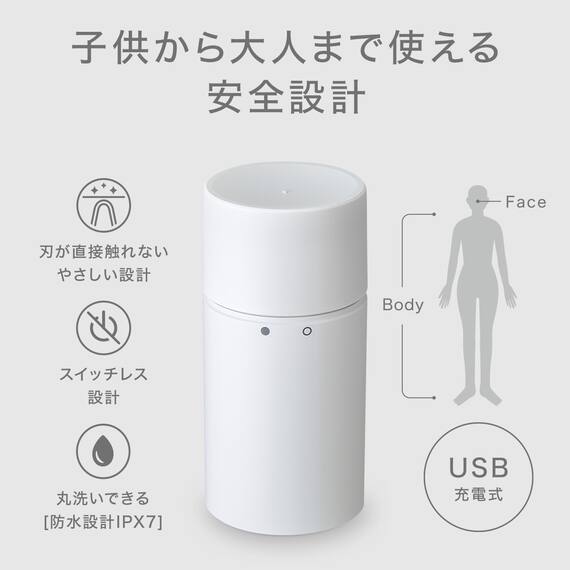 肌にやさしいシェーバー(HC668 ホワイト) 2枚目画像