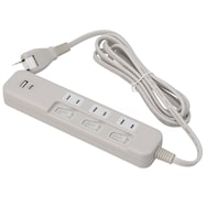 USB付節電タップ3個口(TypeA×1+TypeC×1 モカ)