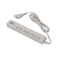 USB付節電タップ4個口(TypeA×2+TypeC×1 モカ)