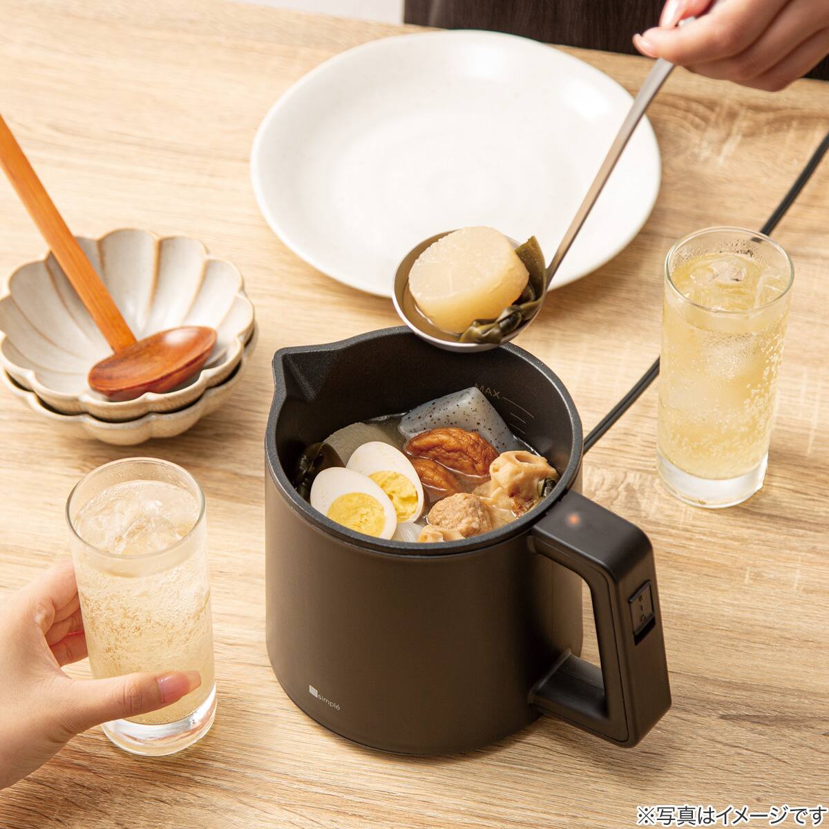 生活雑貨 調理器具 1台5役 おてがる電気調理ポット (OG2G03 ブラック) | ニトリネット