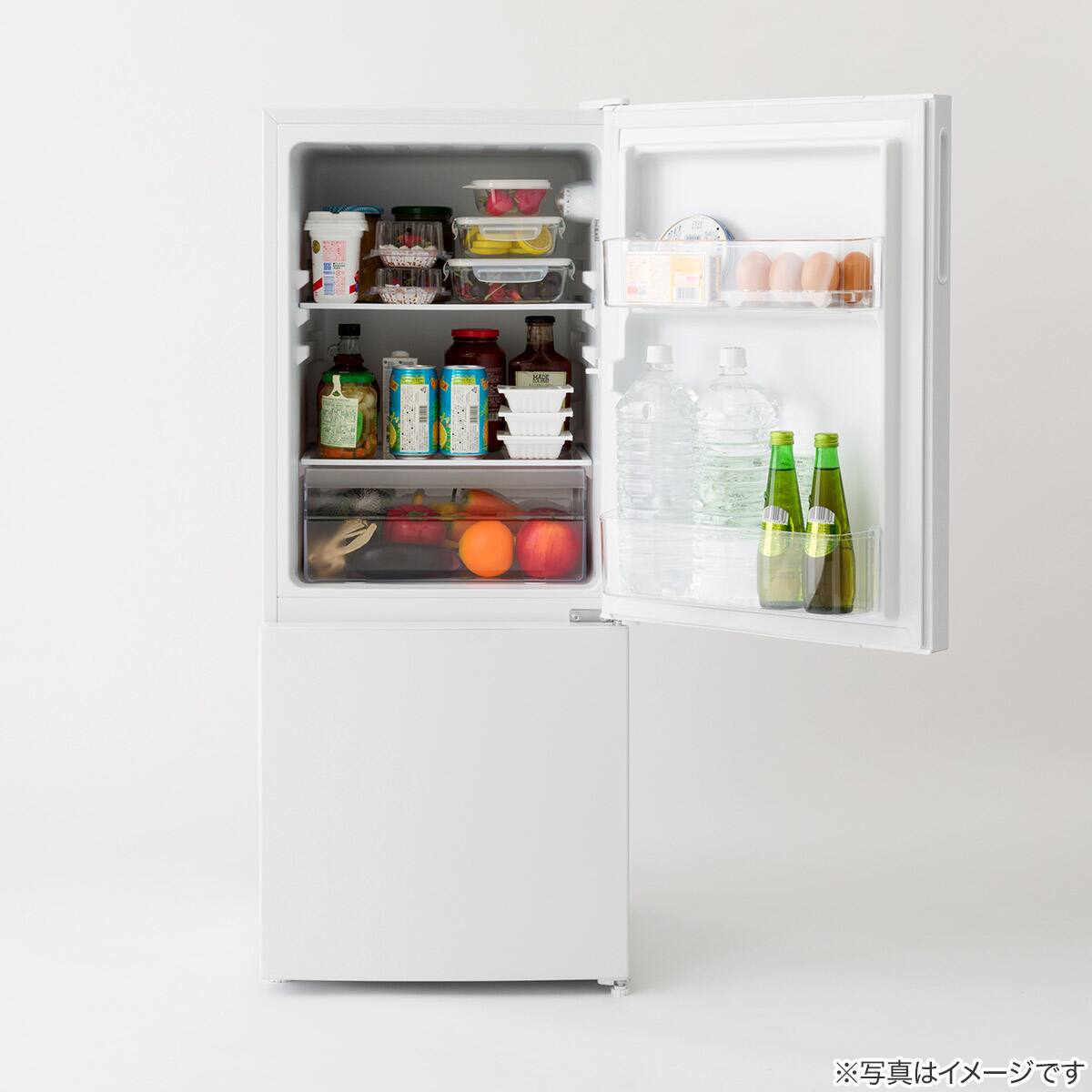 117L 直冷式 2ドア冷凍冷蔵庫(ML2G02 ホワイト)(リサイクル回収あり