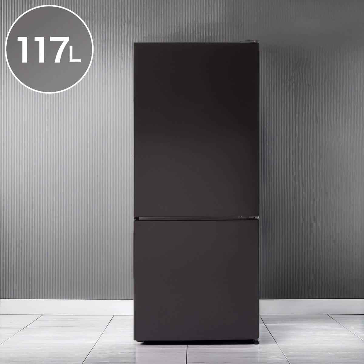 117L 直冷式 2ドア冷凍冷蔵庫(ML2G02 ブラック)(リサイクル回収あり