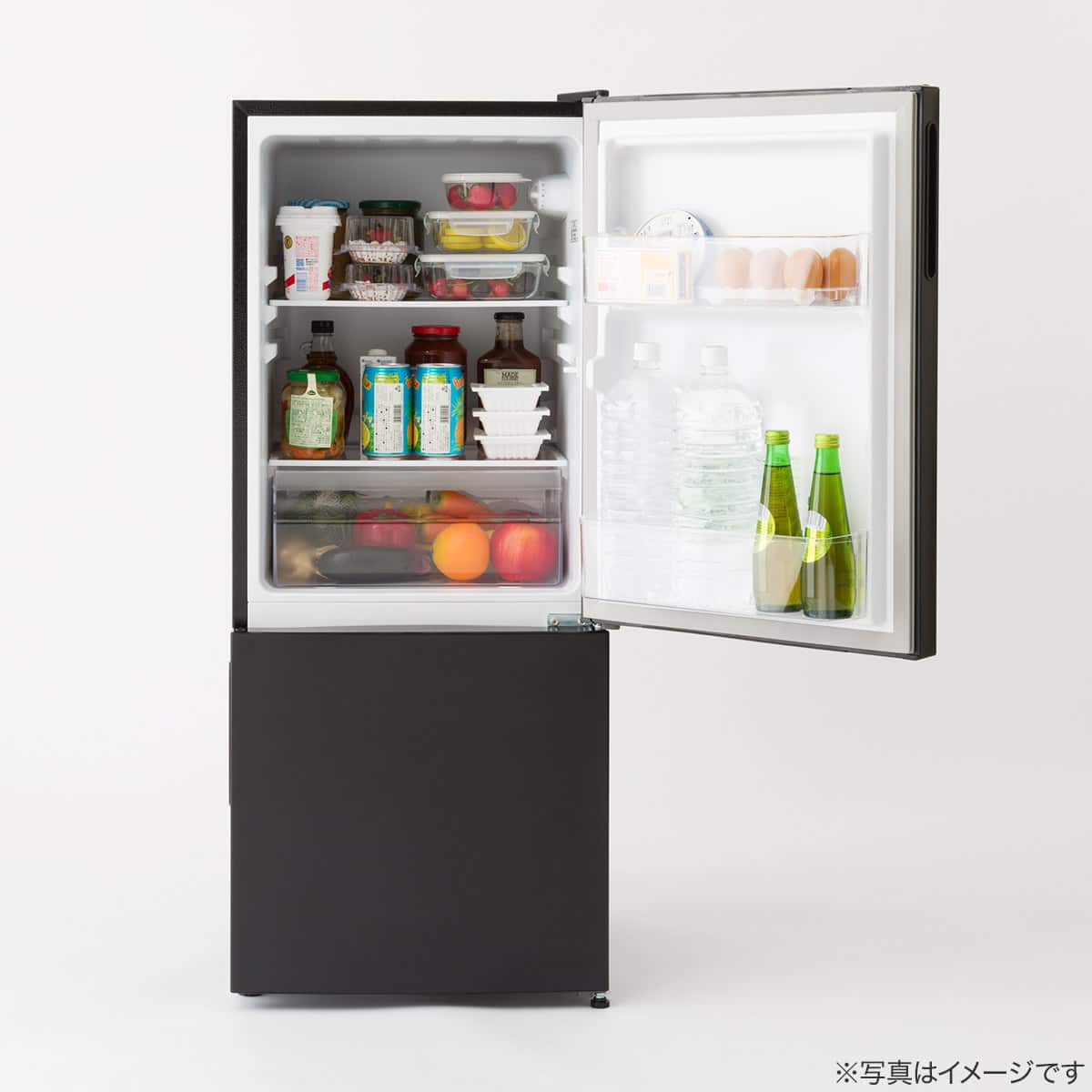 訳あり　ニトリ冷蔵庫ブラック 117L 直冷式 2ドア冷凍冷蔵庫(ML2G02 ブラック)(リサイクル回収あり
