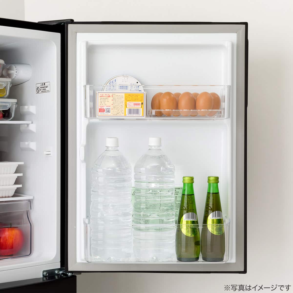 117L 直冷式 2ドア冷凍冷蔵庫(ML2G02 ブラック)(リサイクル回収あり