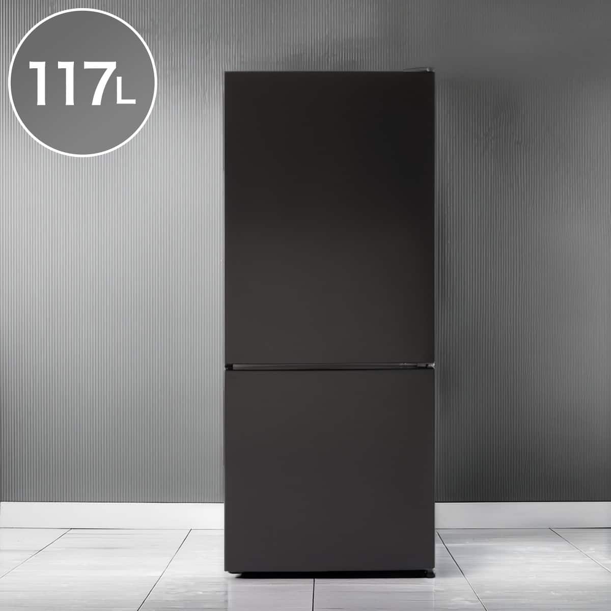 チャマ　ニトリ　黒の2ドア冷蔵庫 117L 直冷式 2ドア冷凍冷蔵庫(ML2G02 ブラック)(リサイクル回収なし