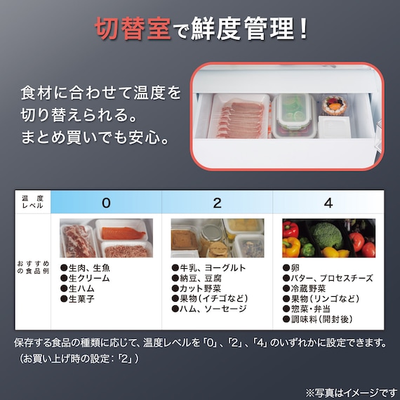 410L 4ドアファン式 冷凍冷蔵庫 (TL2G01 ホワイト)(リサイクル回収あり) 4枚目画像