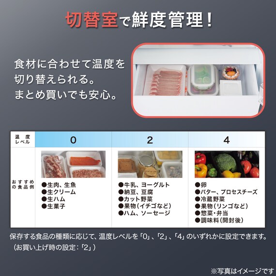 410L 4ドアファン式 冷凍冷蔵庫 (TL2G01 ホワイト)(リサイクル回収なし) 4枚目画像