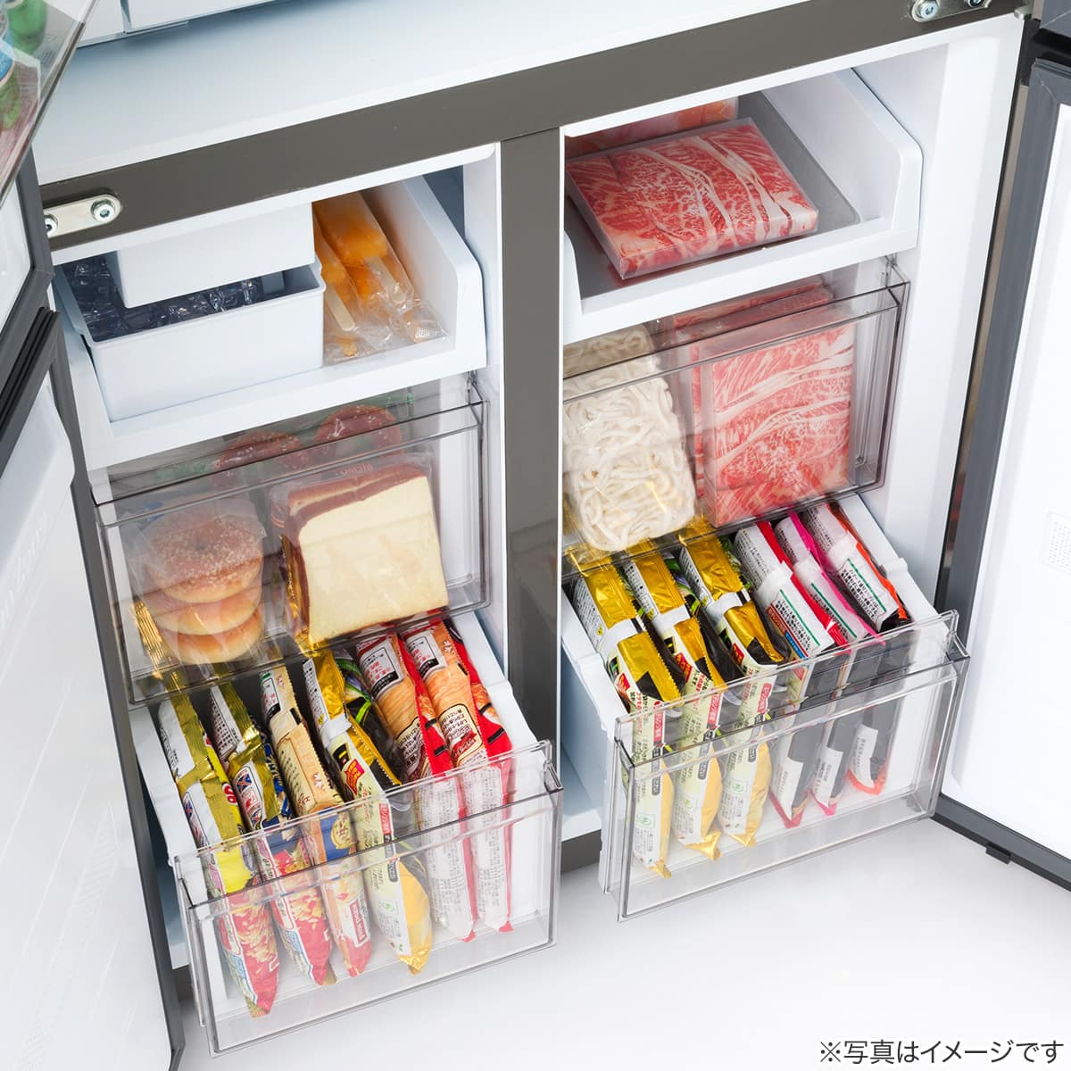 冷蔵庫　冷凍庫52L 410L 4ドアファン式 冷凍冷蔵庫 (TL2G01 シルバー)(リサイクル回収なし