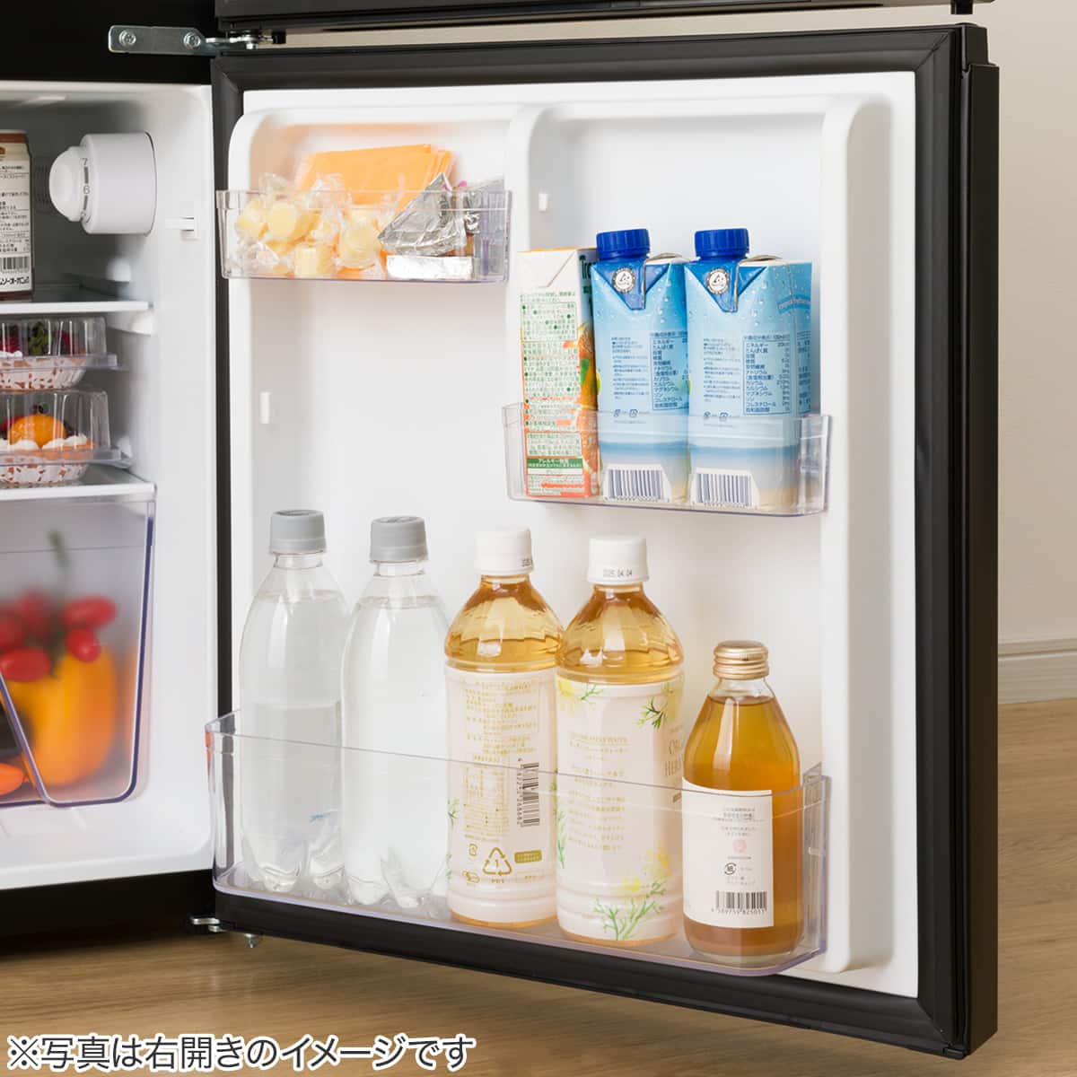 88L 直冷式 2ドア 冷凍冷蔵庫 (GZ2G04 左開き ブラック)(リサイクル