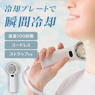 強風冷却プレートハンディファン (MN01NG-WH)