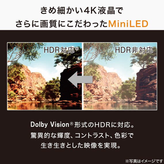 55型 4Ｋ対応 Mini LED 液晶テレビ (N55TB2UM2V ブラック)(リサイクル回収あり) 5枚目画像