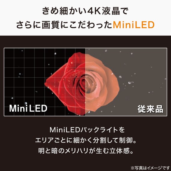 65型 4Ｋ対応 Mini LED 液晶テレビ (N65TB2UM2V ブラック)(リサイクル回収なし) 3枚目画像