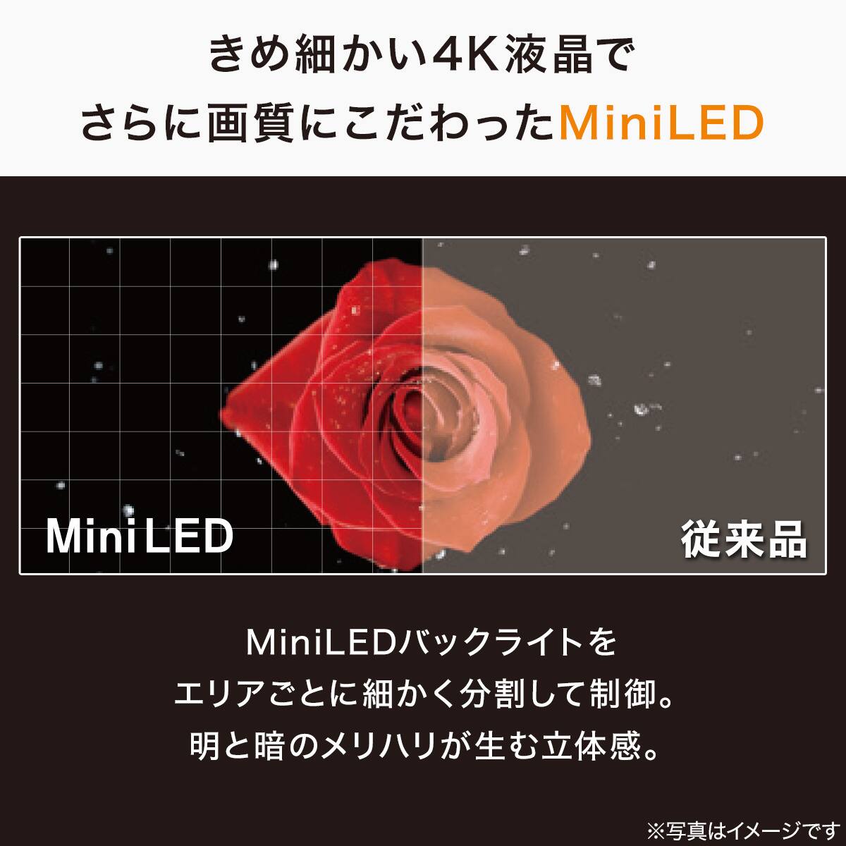 壁掛けテレビ 壁掛けパーツ付き 65型 4K対応 Mini LED 液晶