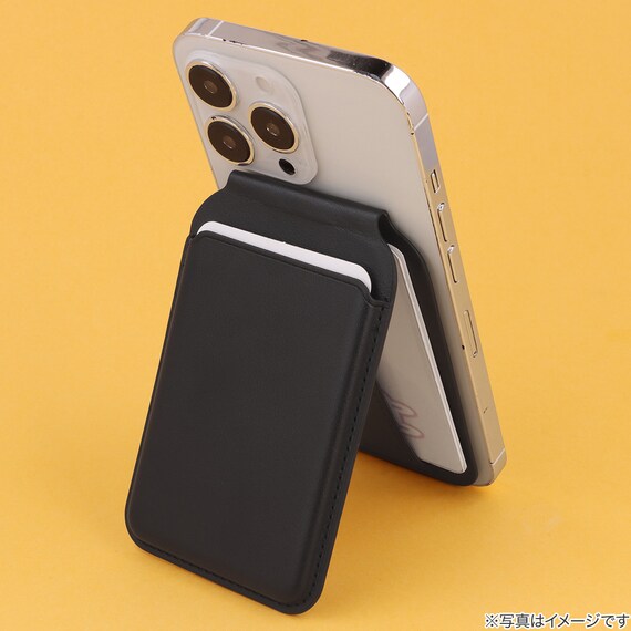 スマホに付けるカードケース 2枚収納(JT-510 ブラック) 2枚目画像