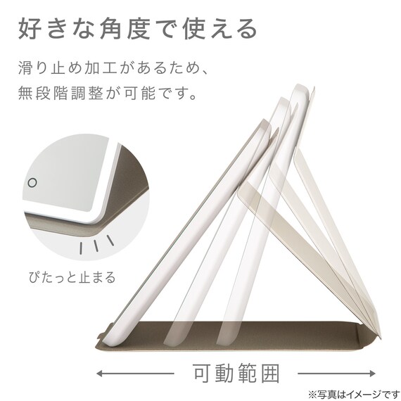 角度が自由に変えられるLED折り畳みミラー(MI24008) 6枚目画像