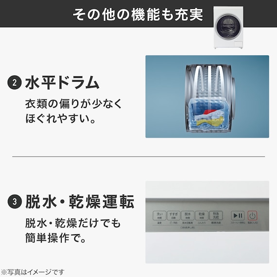 10kgドラム式洗濯乾燥機 洗剤自動投入 (ND100KL2 左開き ホワイト)(リサイクル回収なし) 12枚目画像