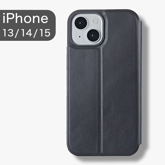iPhone13-15対応 フリップ分離手帳型スマートフォンケース(CT25 ダークグレー) 1枚目画像