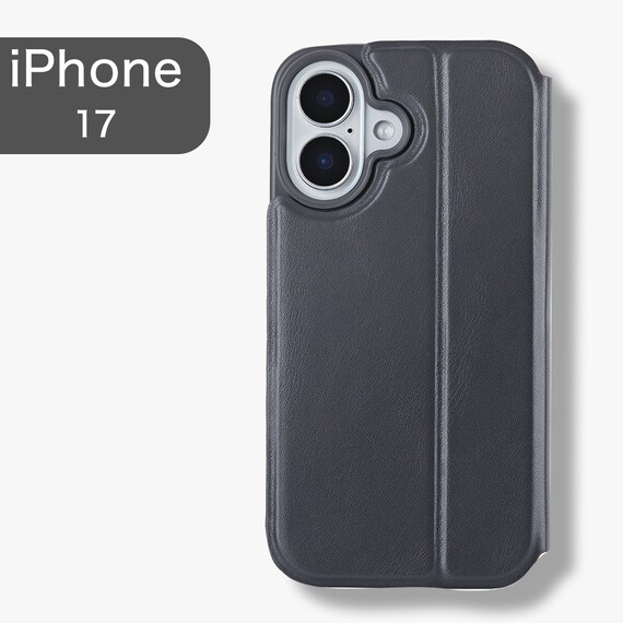 iPhone17対応 フリップ分離手帳型スマートフォンケース(CT27 ダークグレー) 1枚目画像