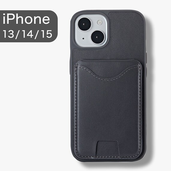 iPhone13-15対応 スタンド付きスマートフォンケース(CT31 ダークグレー) 1枚目画像