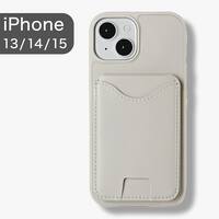 iPhone13-15対応 スタンド付きスマートフォンケース(CT34 モカ)