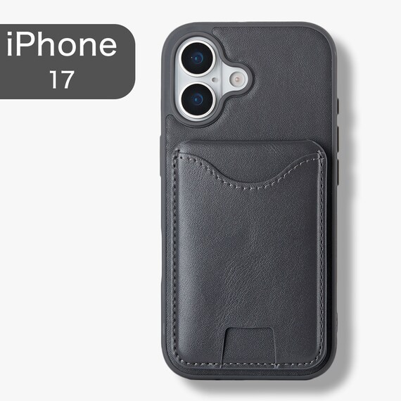 iPhone17対応 スタンド付きスマートフォンケース(CT33 ダークグレー) 1枚目画像