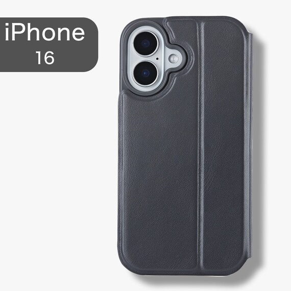 iPhone16対応 フリップ分離手帳型スマートフォンケース(CT26 ダークグレー) 1枚目画像