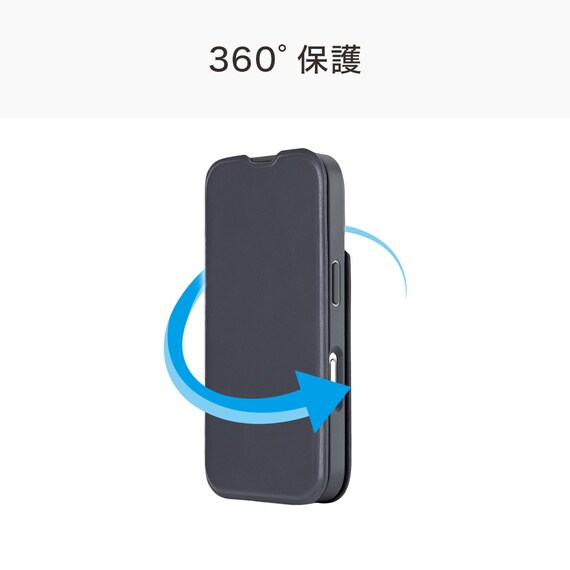iPhone16対応 フリップ分離手帳型スマートフォンケース(CT26 ダークグレー) 3枚目画像