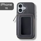 iPhone16対応 ポーチ付きスマートフォンケース(CT38 ダークグレー) 1枚目画像