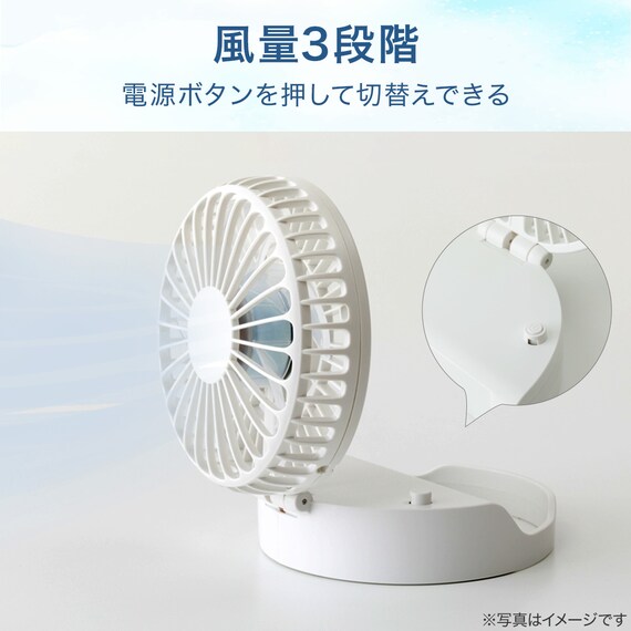 2WAY 首掛けファン(HF331NR ホワイト) 4枚目画像