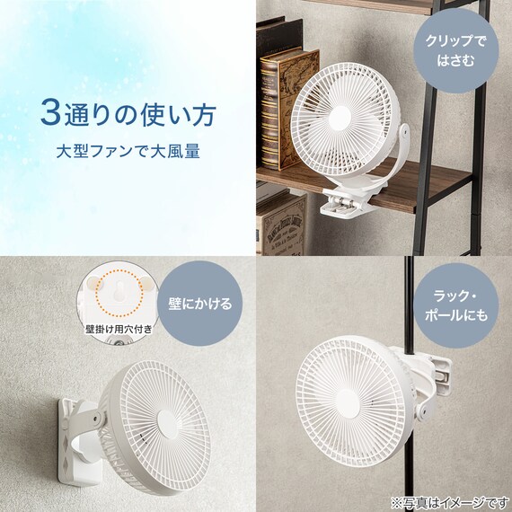 360度クリップファン(TF29NR ホワイト) 3枚目画像