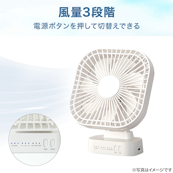 マグネット付きスリムファン(TF24NR ホワイト) 4枚目画像