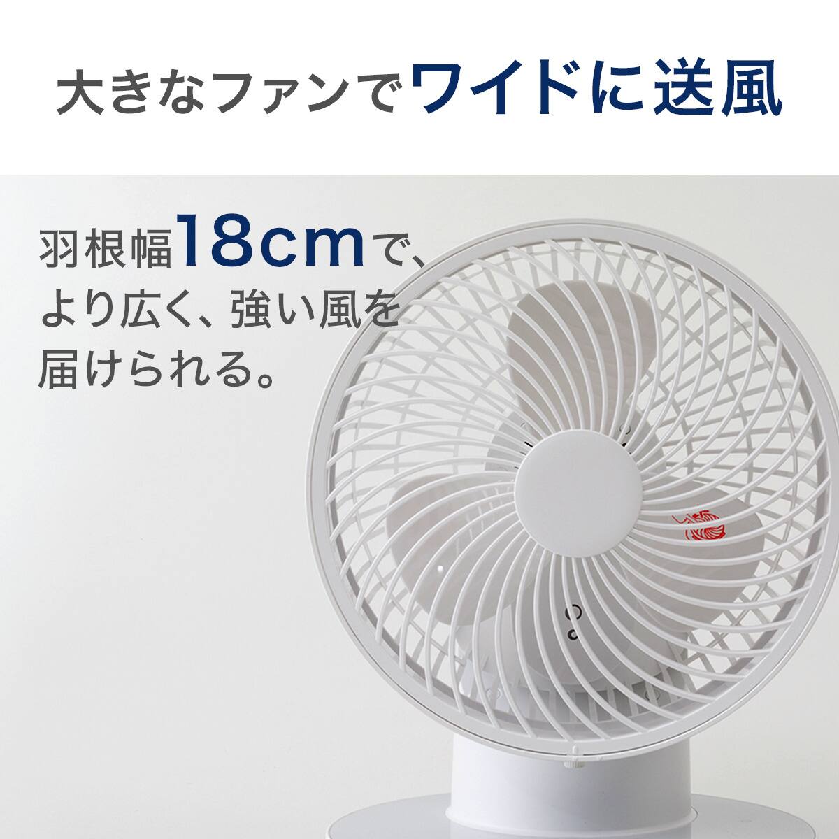 上下左右自動首振り DCタイプ 360度大型サーキュレーター(18cm SU02NR