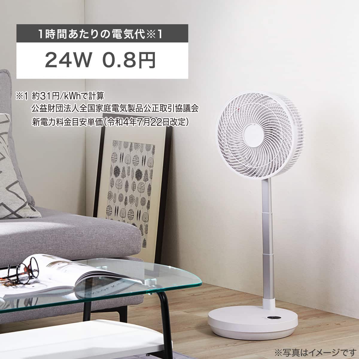 DCタイプ 折りたためるコードレス扇風機(25cm FD04NR ホワイト