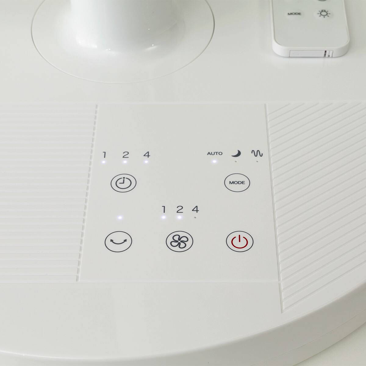 DCタイプ リモコン付きハイタイプ扇風機(30cm FU01NR ホワイト