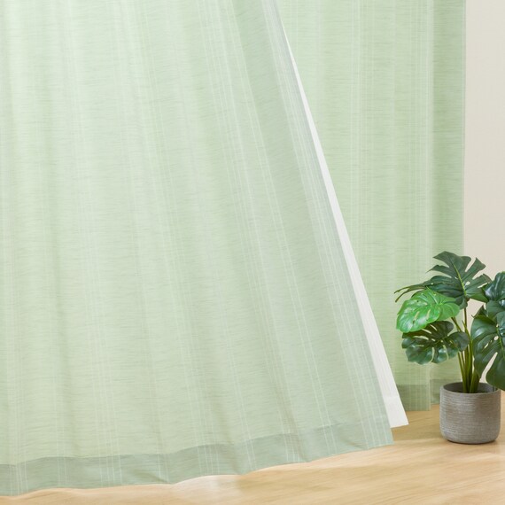既製カーテン(RD087 グリーン 100X110X2) 1枚目画像