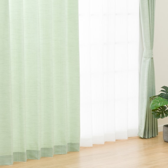 既製カーテン(RD087 グリーン 100X110X2) 2枚目画像