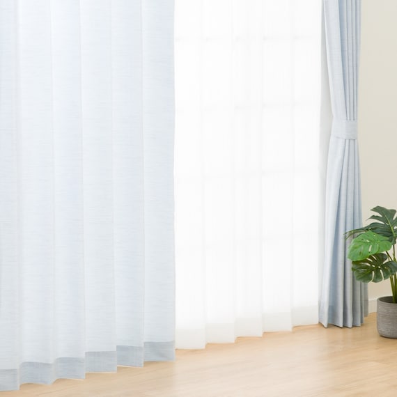 既製カーテン(RD087 ブルー 100X110X2) 2枚目画像