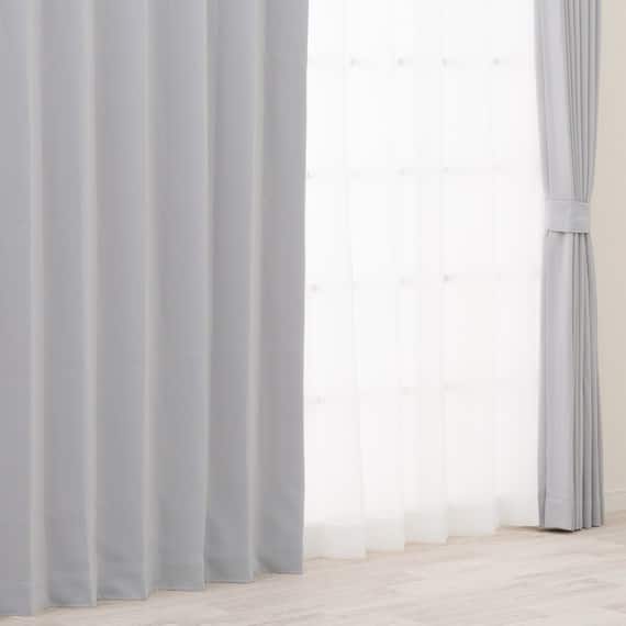 遮光1級・遮熱カーテン(RD086 グレー 100X135X2) 2枚目画像