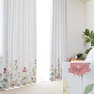 遮光2級・遮熱カーテン(下部絵羽 花柄カーテン9303)