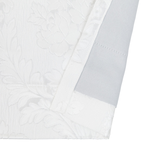 裏地付き遮光2級・遮熱ジャカードカーテン(PK032 ホワイト 100X110X2) 10枚目画像