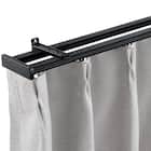 伸縮式 木目調静音カーテンレール(KR3 BK 2M/W) 1枚目画像