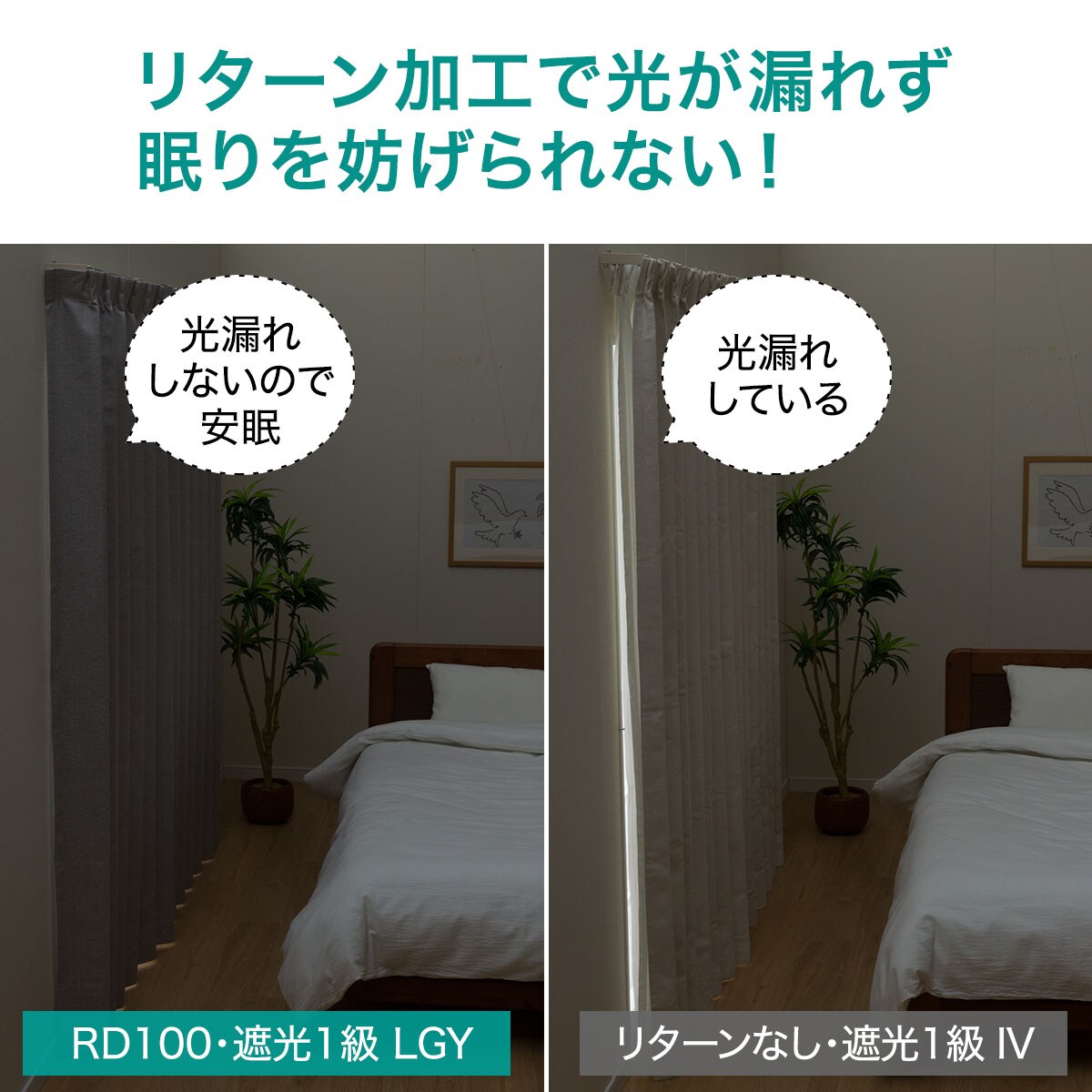 遮光1級・遮熱・遮音カーテン&遮熱・遮像・採光レースカーテン 4枚