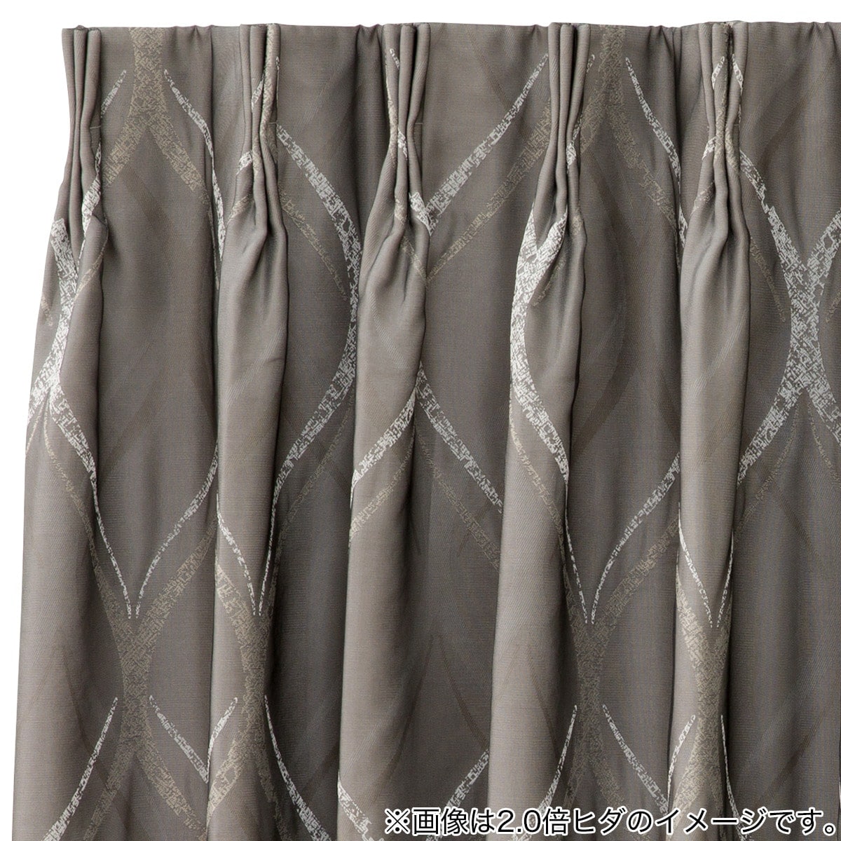 オーダーカーテン OD088 グレー 2倍ヒダ(幅101-200/丈201-260cm