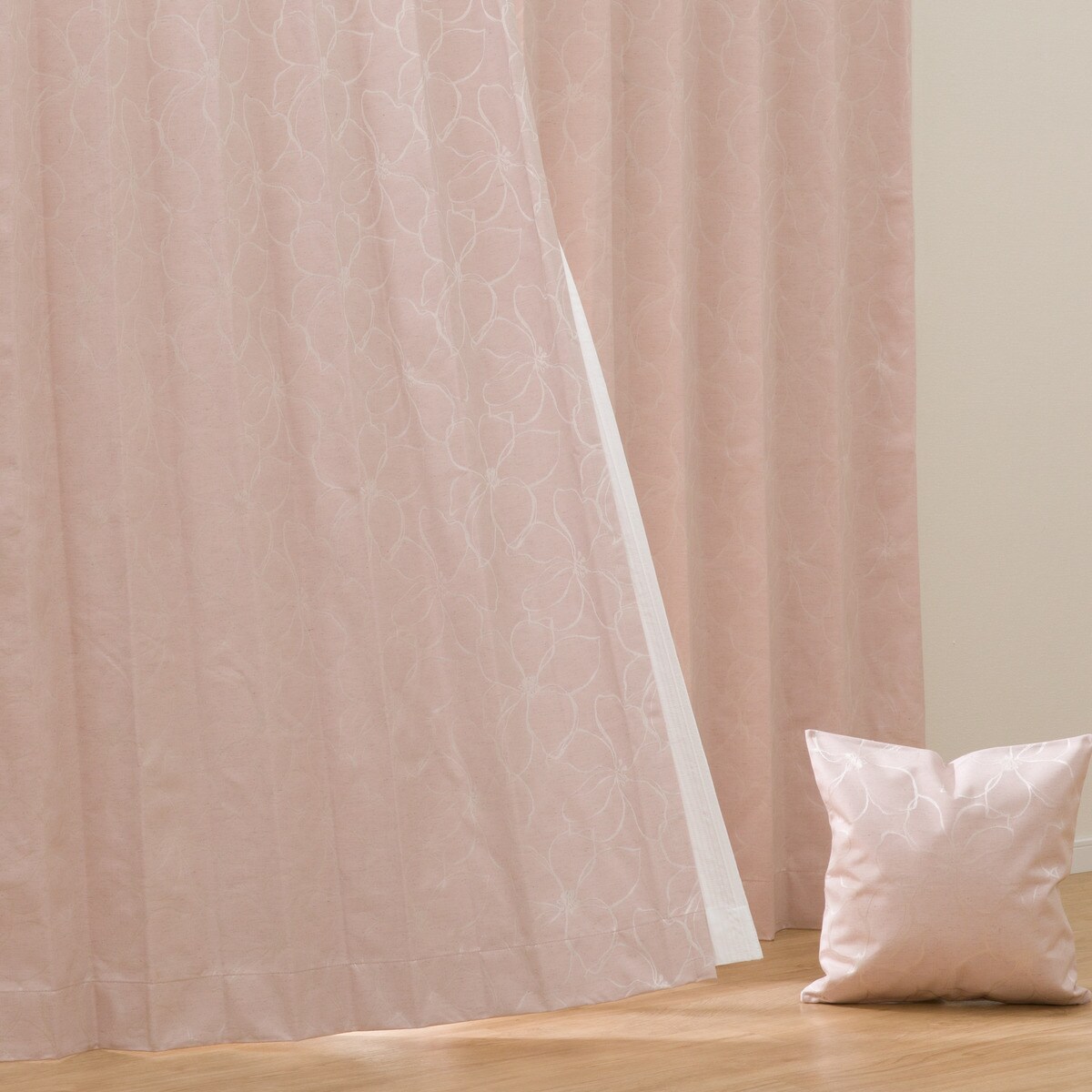 オーダーカーテン OD091C ローズ 2倍ヒダ(幅-100/丈-140cm) | ニトリ