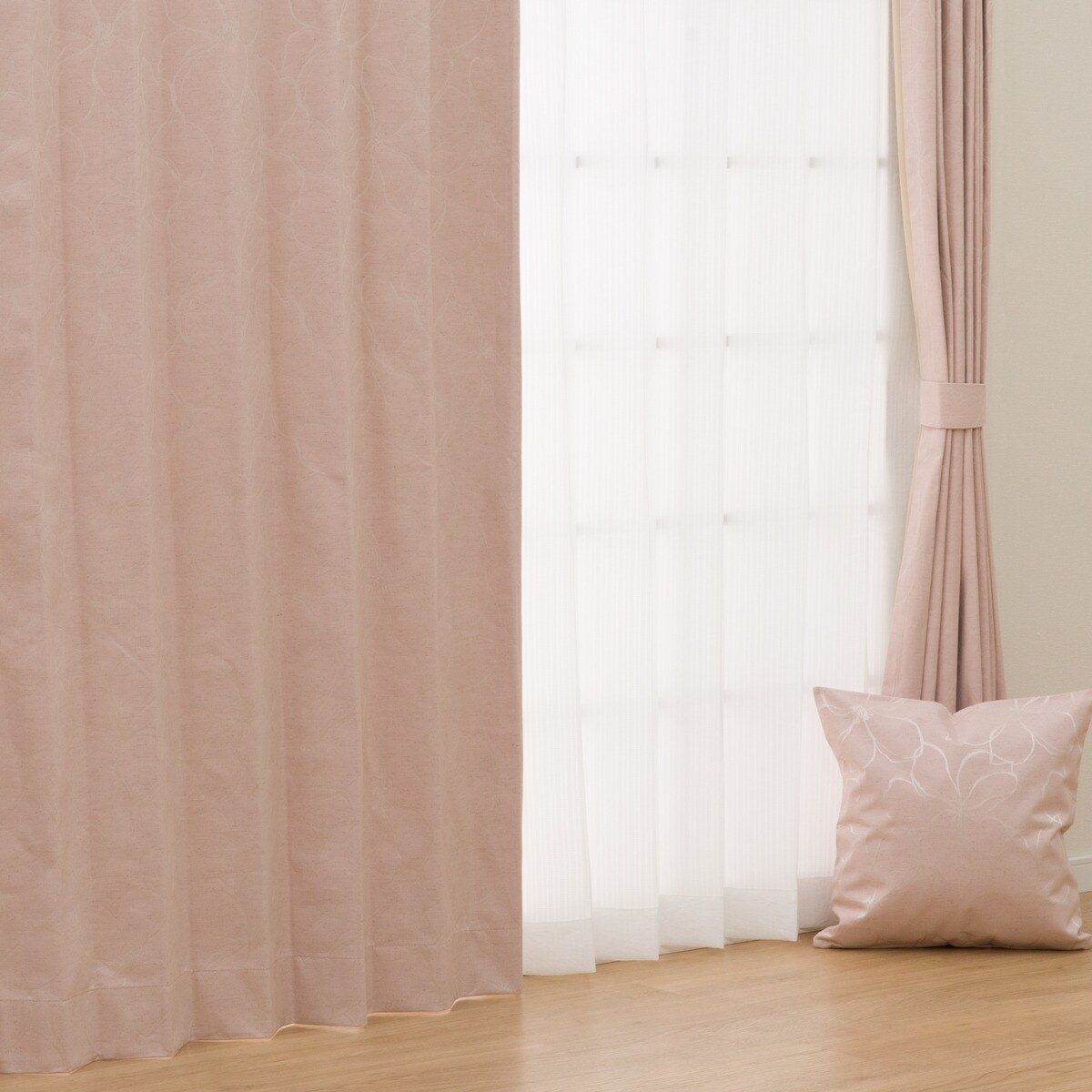 オーダーカーテン OD091C ローズ 2倍ヒダ(幅-100/丈-140cm) | ニトリ